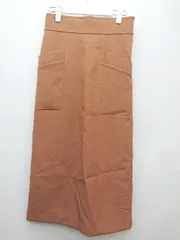 ◇ nano universe ナノ ユニバース バックスリット 大人かわいい ロング ナロー スカート サイズF ブラウン レディース P  【1308240002631】