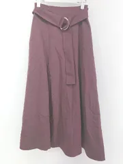 ◇ ◎ Mila Owen ミラ オーウェン きれいめ ロング フレア スカート サイズ0 バーガンディ ブラウン系 レディース P  【1308240009623】