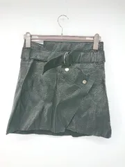◇ ZARA WOMAN ザラ ウーマン フェイクレザー ミニ ラップ 巻き スカート サイズEUR M USA M MEX 28 ブラック レディース P  【1308240009616】