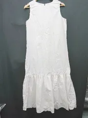 ◇ ◎ LOWRYS FARM シンプル 無地 ノースリーブ 膝下丈 ワンピース サイズF ライトベージュ系 レディース P  【1308240011152】