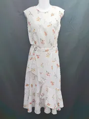 ◇ Andemiu 花柄 フラワー 大人女子 ノースリーブ ロング ワンピース サイズF アイボリー マルチ レディース P  【1308240013415】