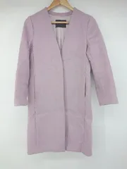 ◇ green label relaxing UNITED ARROWS 大人女子 長袖 ノーカラー コート サイズ36 パープル レディース P  【1308240015242】