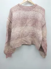 ◇ ●美品● LOWRYS FARM ローリーズファーム シンプル 起毛 長袖 ニット セーター サイズM レッド ホワイト系 メンズ P  【1308240014313】