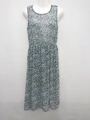 ◇ AS KNOW AS PINKY 花柄 フラワー ノースリーブ ロング ワンピース ブラック ホワイト グリーン レディース P  【1308240015570】