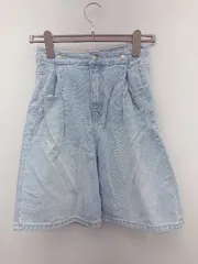 ◇ atmos アトモス カジュアル タック デニム キュロット ショート パンツ サイズS インディゴ レディース P  【1308240018489】