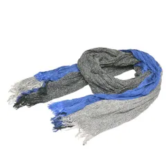 ISSEY MIYAKE MEN　イッセイミヤケ メン　異素材プリーツストール　フリンジ大判ストール　8054000229819