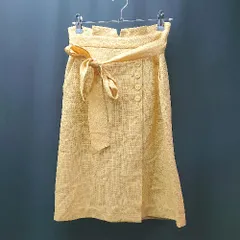 ◇ ◎ PROPORTION BODY DRESSING バックウエストゴム ファスナー ひざ丈 タイト スカート サイズ2 イエロー レディース E  【1308290003367】