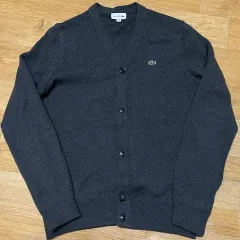 ラコステ ウール・モヘア混紡 カーディガン チャコールグレー サイズ100