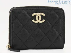 【激レア未使用】シャネル　CHANEL　マトラッセ　ココマーク　キャビアスキン　スモール ジップ ウォレット　コンパクト財布　ブラック ゴールド金具　グレインドカーフスキン　AP4720