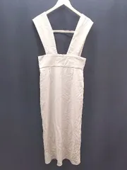 ◇ louere ジャンパースカート カジュアル スリット ガーリー ロング丈 ワンピース サイズXL ベージュ レディース E  【1308290009345】