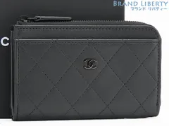 【新古品】シャネル　CHANEL　マトラッセ　ココマーク　ジップカードケース　フラグメントケース　カードケース　パスケース　コインケース　コインパース　コンパクト財布　オールブラック ソーブラック　ブラック ブラック金具　カーフスキン　AP3820