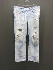 ◇ upper hights デニム ジーンズ ダメージ加工 カジュアル　ジップフライ パンツ サイズ26 ブルー レディース E  【1308290010020】