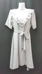 ◇ ◎ redyazel ラベンダー バックファスナー フリル ガーリー 半袖 ロング丈 ワンピース サイズM パープル レディース E  【1308290009703】