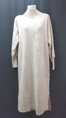 ◇ sly スライ ニット エレガント リブ カジュアル スリット 長袖 ロング丈 ワンピース サイズFREE ベージュ レディース E  【1308290009659】