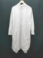 ◇ TRUE COLORS MARKET フロントボタン コットン100％ キレイめ 長袖 ロング ワンピース 表記なし ホワイト レディース E  【1308290011775】