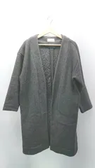 ◇ azul by moussy ノーカラー アウター 羽織り ポケット 冬コーデ 長袖 コート サイズM グレー レディース E  【1308290010358】
