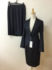 トゥモローランド タグ付き未使用 紺黒ストレッチスーツ 3点セット ジャケット×1 スカート×2 サイズいずれも36