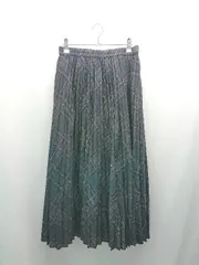 ◇ kumikyoku ウエストゴム チェック柄 ガーリー カジュアル ロング丈 プリーツ スカート サイズ2 ネイビー レディース E  【1308290013465】