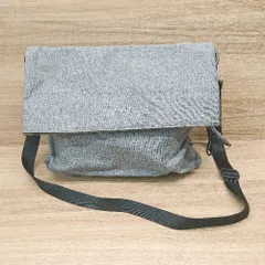 ◇ anello アネロ ロゴワンポイント 多収納 シンプル カジュアル 折りたたみ風 ショルダーバッグ グレー メンズ E  【1308290013151】