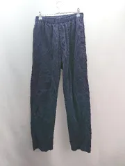 ◇ nano univers ハイウエスト ウエストゴム 腰ひも ポケット複数 ストレートパンツ サイズL ダークブルー レディース E  【1308290014844】