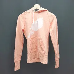 ◇ NIKE TRACK&FIELD フード付き プルオーバー 透け感なし ト 長袖 トレーナー サイズS ライトオレンジ レディース E  【1308290014462】