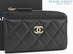 【新古品】シャネル CHANEL マトラッセ ココマーク ストラス キャビアスキン ジップカードケース フラグメントケース カードケース コインケース コンパクト財布 ブラック グレインドカーフスキン ラインストーン AP4822 【中古】