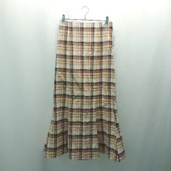 ◇ ◎ ●未使用● earth music&ecology ウエストゴム チェック柄 ロング丈 フレア スカート サイズS マルチ レディース E  【1308290015124】