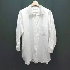 ◇ classicalelf クラシカルエルフ フロントボタン 胸ポケット バイカラー 長袖 シャツ サイズM ホワイト グレー メンズ E  【1308290020999】