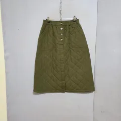 カーキ色 キルティング スカート F n1332