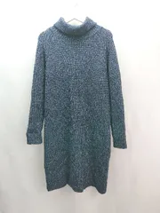 ◇ UNITED ARROWS ハイネック ニット生地 大人カジュアル 冬向け 長袖 ロング ワンピース 表記なし ブルー レディース E  【1308290024126】