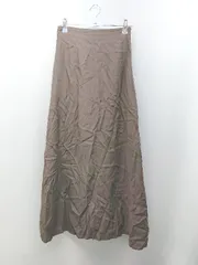 ◇ SENSE OF PLACE バックウエストゴム サイドファスナー 裏地あり ロング タイト スカート サイズS ブラウン レディース E  【1308290022733】