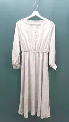 ◇ ◎ ●未使用● Te Chichi TERRASSE Vネック 薄手 フェミニン 長袖 ロング ワンピース 表記なし ピンク レディース E  【1308290024850】