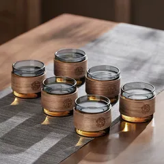 ガラスカップ 3点セット 茶杯 品茗杯 （断熱性 耐熱性）