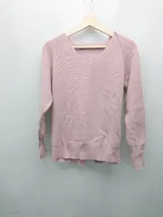 ◇ BARNYARDSTORM Vネック 厚手 秋冬向け フェミニン 長袖 セーター サイズ0 ピンク レディース E  【1308290026601】