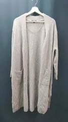 ◇ UNIQLO ニット生地 ロング丈 秋向け 長袖 カーディガン サイズL ダークブラウン レディース E  【1308290026496】