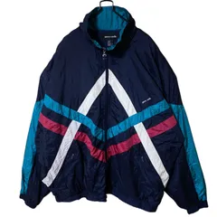 3XL ブルゾン ピエールカルダン コーチ ネイビー  ナイロンジャケット レディース ユニセックス オーバーサイズ 極太アーム メンズ 古着 長袖