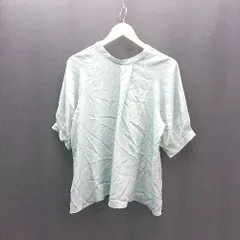 ◇ OPAQUE.CLIP クルーネック 無地 薄手 春夏向け 七分袖 シャツ サイズ38/M ライトグリーン レディース E  【1308290028094】