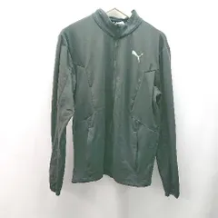 ◇ PUMA プーマ フロントファスナー ロゴワンポイント スポーティー 長袖 ランニングウェア サイズM ブラック メンズ E  【1308290027790】