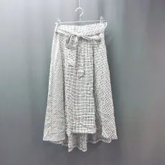 ◇ ◎ URBAN RESEARCH ジップ 裏地 チェック柄 ウエストゴム ロング丈 フレア スカート サイズF ブラック レディース E  【1308290029299】