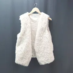 ◇ me+em select ミームセレクト ボア 起毛 裏地 秋冬物 シンプル ノースリーブ ベスト サイズF ピンク レディース E  【1308290029213】