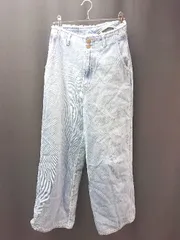 ◇ MAJESTIC LEGON パッチ ステッチ 厚手 ダメージ加工 カジュアル シンプル デニムパンツ サイズM ブルー レディース E  【1308290029138】のサムネイル