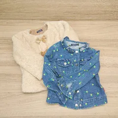 ◇ 《 moujonjon ムージョンジョン まとめ売り2点セット サイズ110 キッズ ブルゾン/デニムジャケット レディース 》 E  【1308290032923】