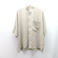 ◇ MONO-MART カジュアルテイスト ドルマンスリーブ フロントボタン 半袖 シャツ サイズL モカ レディース E  【1308290031445】