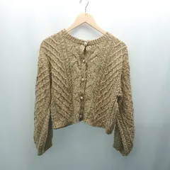 ◇ ADOLEACENCE カジュアル　ビジューボタン シンプル 秋冬素材 長袖 ニットカーディガン 表記なし ベージュ レディース E  【1308290034224】