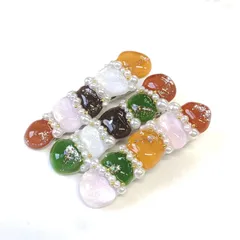 【ハンドメイド】レジン　ハート　パステル　ヘアクリップ