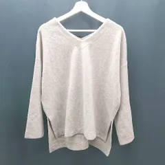 ◇ niko and … カジュアル モコモコ フリース風 Vネック 長袖 トレーナー カットソー サイズ3 モカ レディース E  【1308290034750】