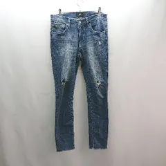 ◇ AZUL BY MOUSSY カジュアル ウォッシュ加工 ダメージ加工 デニムパンツ サイズL ブルー レディース E  【1308290034484】