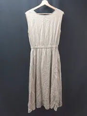 ◇ LOWRYS FARM Vネック ウエストゴム 裏地あり カジュアル ロング ワンピース サイズF ベージュ レディース E  【1308290037744】