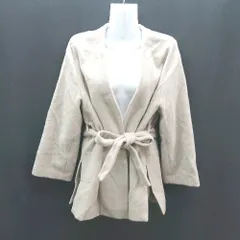 ◇ ◎ NATURAL BEAUTY BASIC 毛ナイロン生地 サイドスリット 大人っぽい 長袖 コート サイズS ベージュ レディース E  【1308290038659】