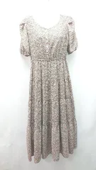 ◇ an another angelus ウエストゴム 裏地あり ウエストゴム 半袖 ロング丈 ワンピース サイズF ピンク系 レディース E  【1308290039267】